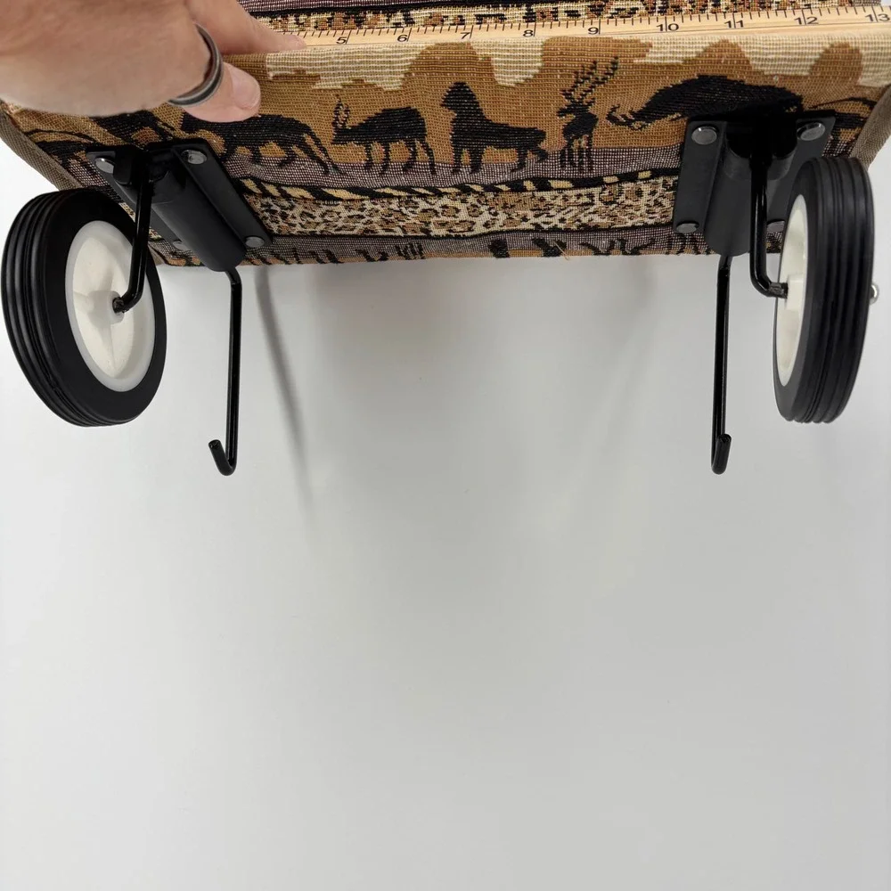 Jade Rolling Shopping Bag Large Brown Safari Animal Tapestry Ecletic Boho Unique